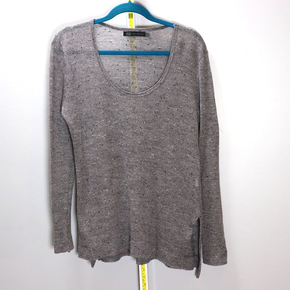 JET John Eshaya Brown Knit Long Sleeve Top Size M/L Made in‎ USA
